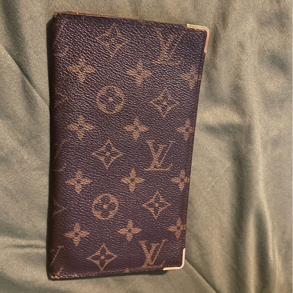Louis Vuitton Monogram Brass Tip Check Book Long Bifold Wallet